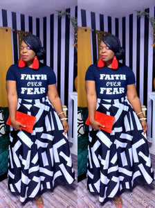 “Faith over Fear”  Crew Neck Graphic Tee Shirt in Black(Plus)🖤