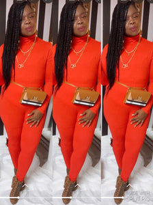 “Jessica “ Smock Neck Two Piece Legging Set in Red❤️ (S-XL)