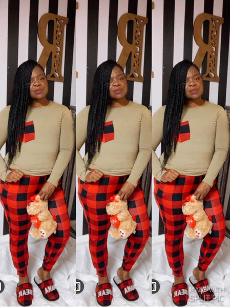 Keeping Me Warm” Plaid Buffalo Two Piece Pajama Set In Mocha(S-XL)🤎❤️ –  Reign Kouture