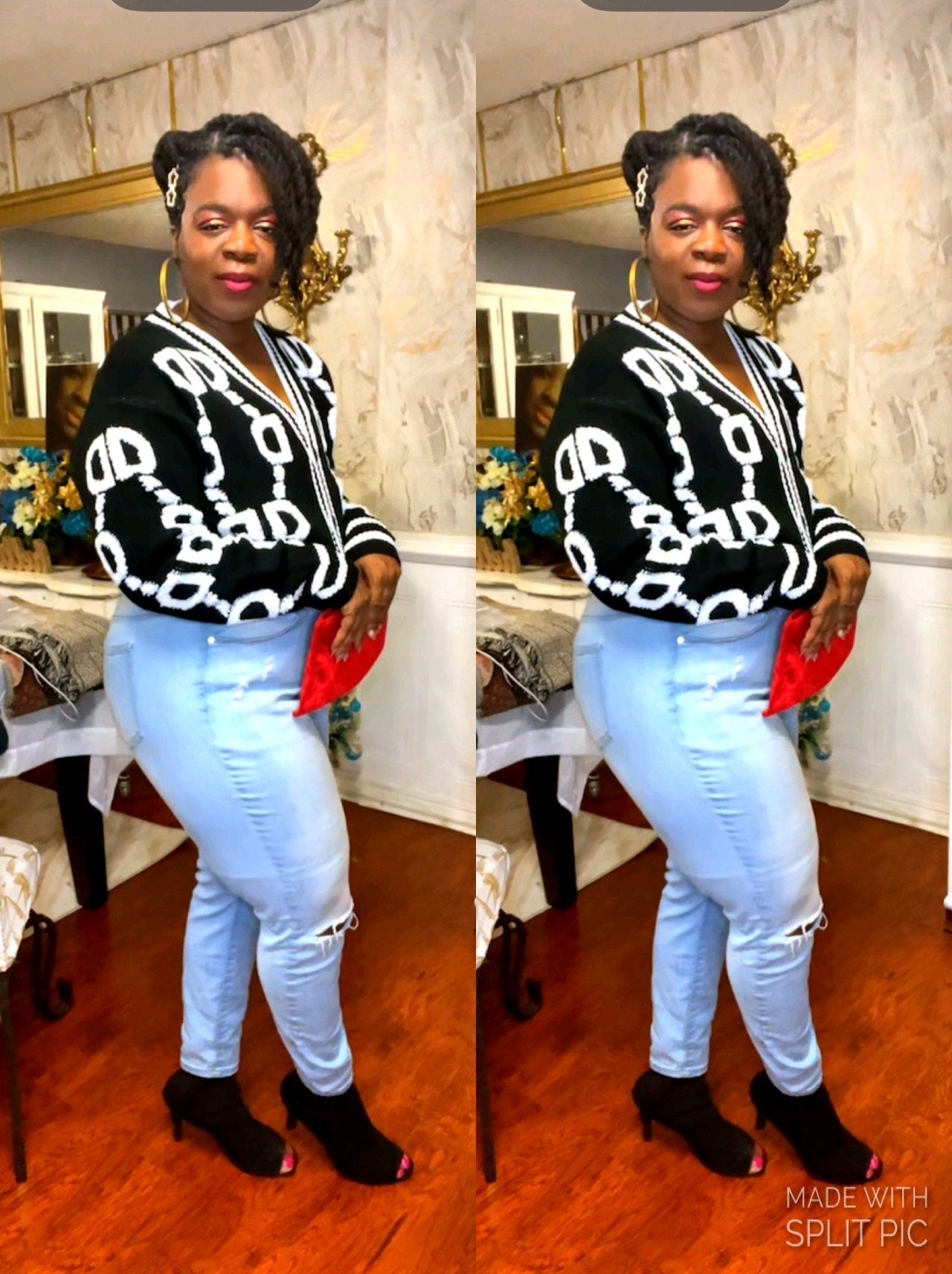 “Pretty Girl Vibes”  Button Up Cardigan in Black and White 🖤