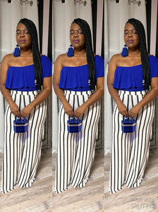 “Stepping In Style” Striped High Waisted Palazzo Pants